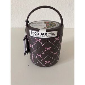 HYDRAPEAK Chocolate Truffle Pink Bows 25 Oz Food Jar Insulated Stainless Steel